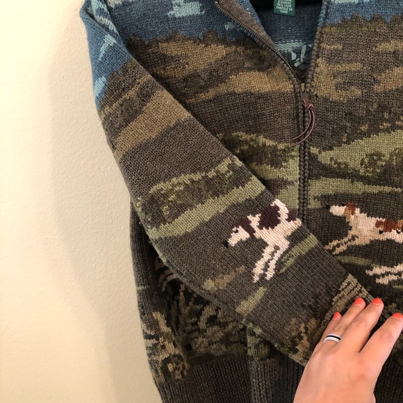 Lauren Ralph Lauren Knit Dog Zip Sweater Cardigan - Picture 5 of 8